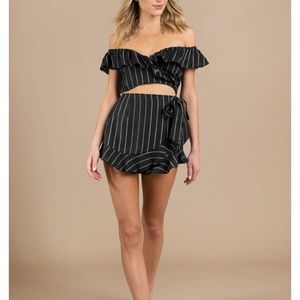 TOBI DARLING GIRL BLACK RUFFLE ROMPER